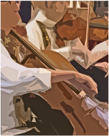Violin & Cello — manipulated photo art by Mike Lisagor